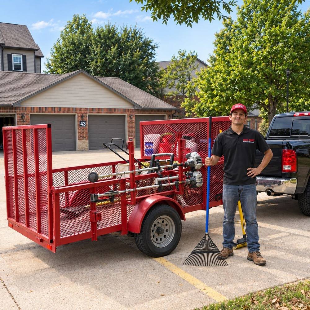 The Red Dirt Exterior Solutions crew on a local job